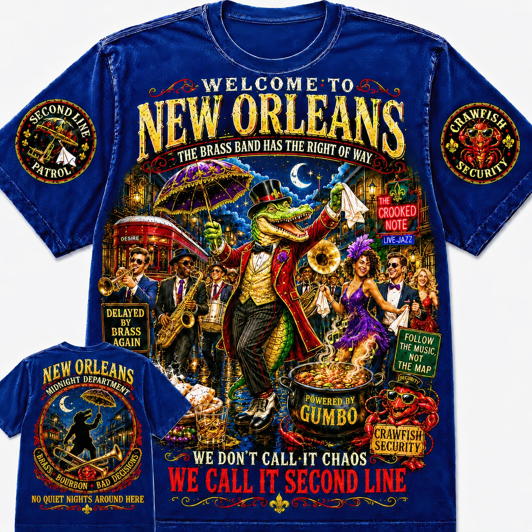 New Orleans Second Line Gator T-Shirt