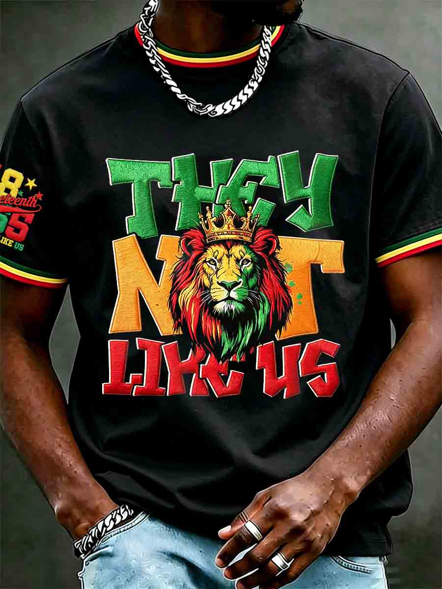 Men's Juneteenth They Not Like Us Since 1865 Print Casual Short Sleeve T-shirt