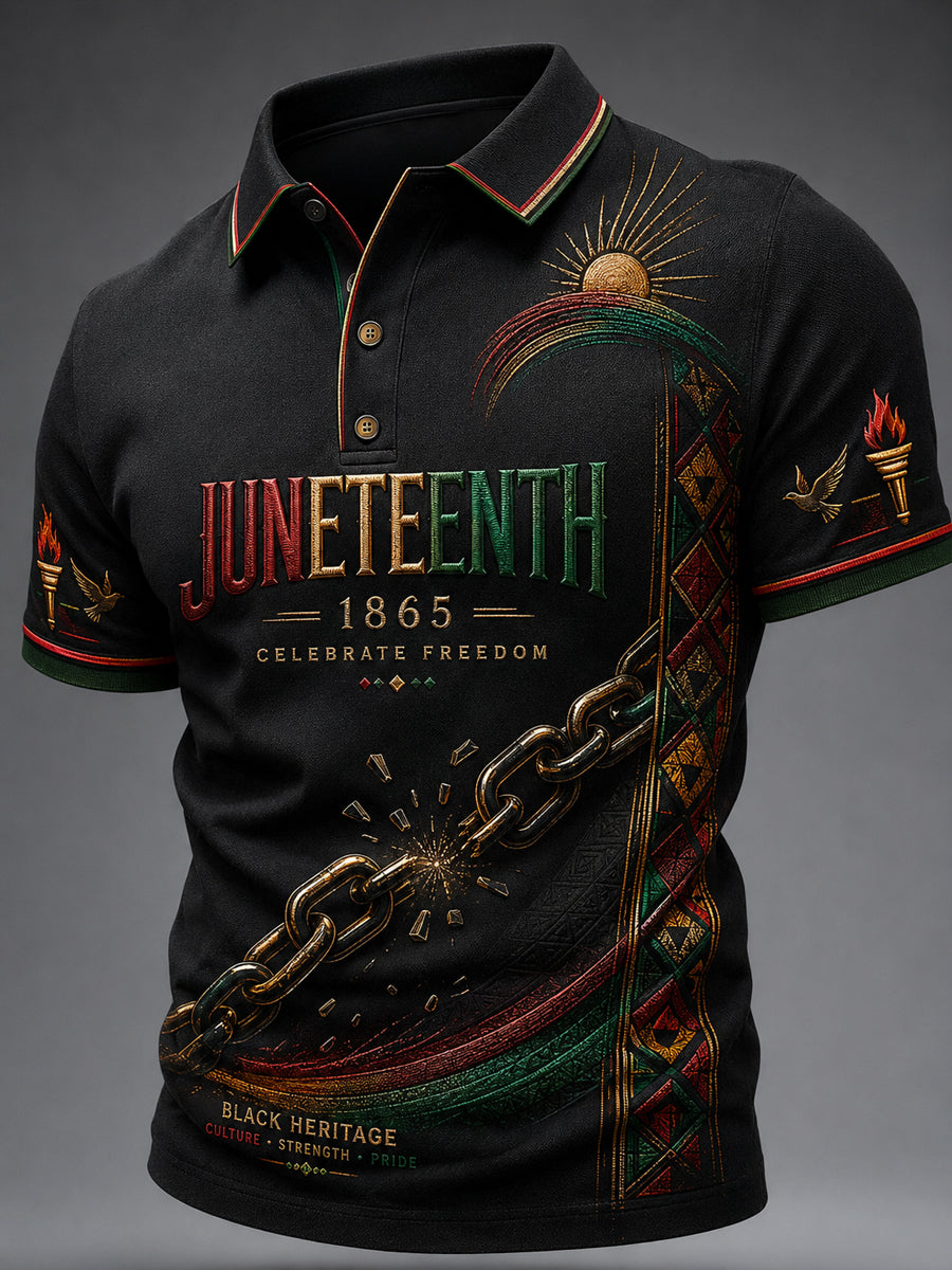 Men's Juneteenth Design Print Casual Top
