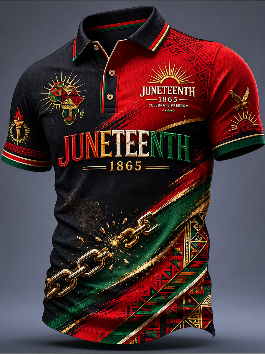 Men's Juneteenth Design Print Casual Top