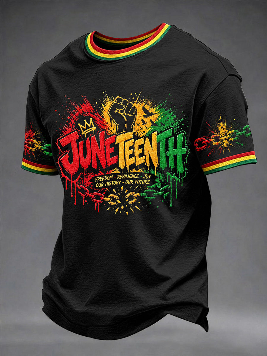 Men's Juneteenth  Print Casual Tee
