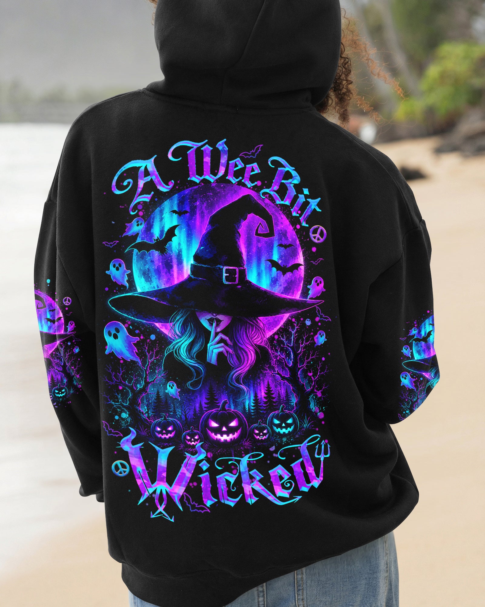 A WEE BIT WICKED AURORA MOON HALLOWEEN ALL OVER PRINT 