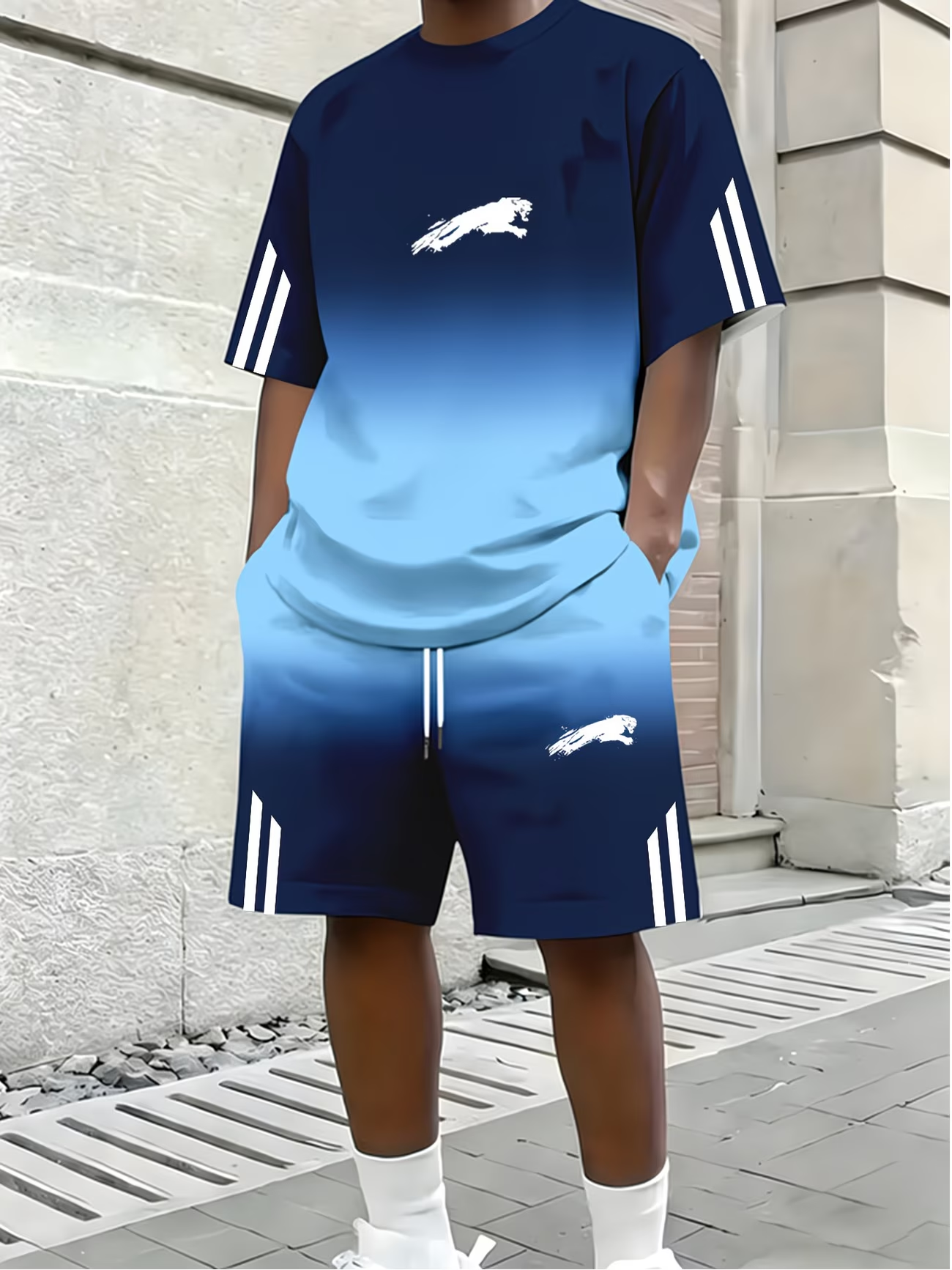 Herren Sommer Sport Set mit modernem Farbverlauf