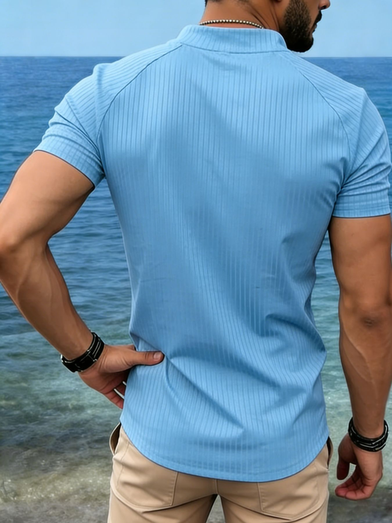 70% Rabatt nur diese Woche - 🔥Herren Sommer T-Shirt Kurzarm Baumwolle Rundhals Slim Fit mit Dreiecks-Print