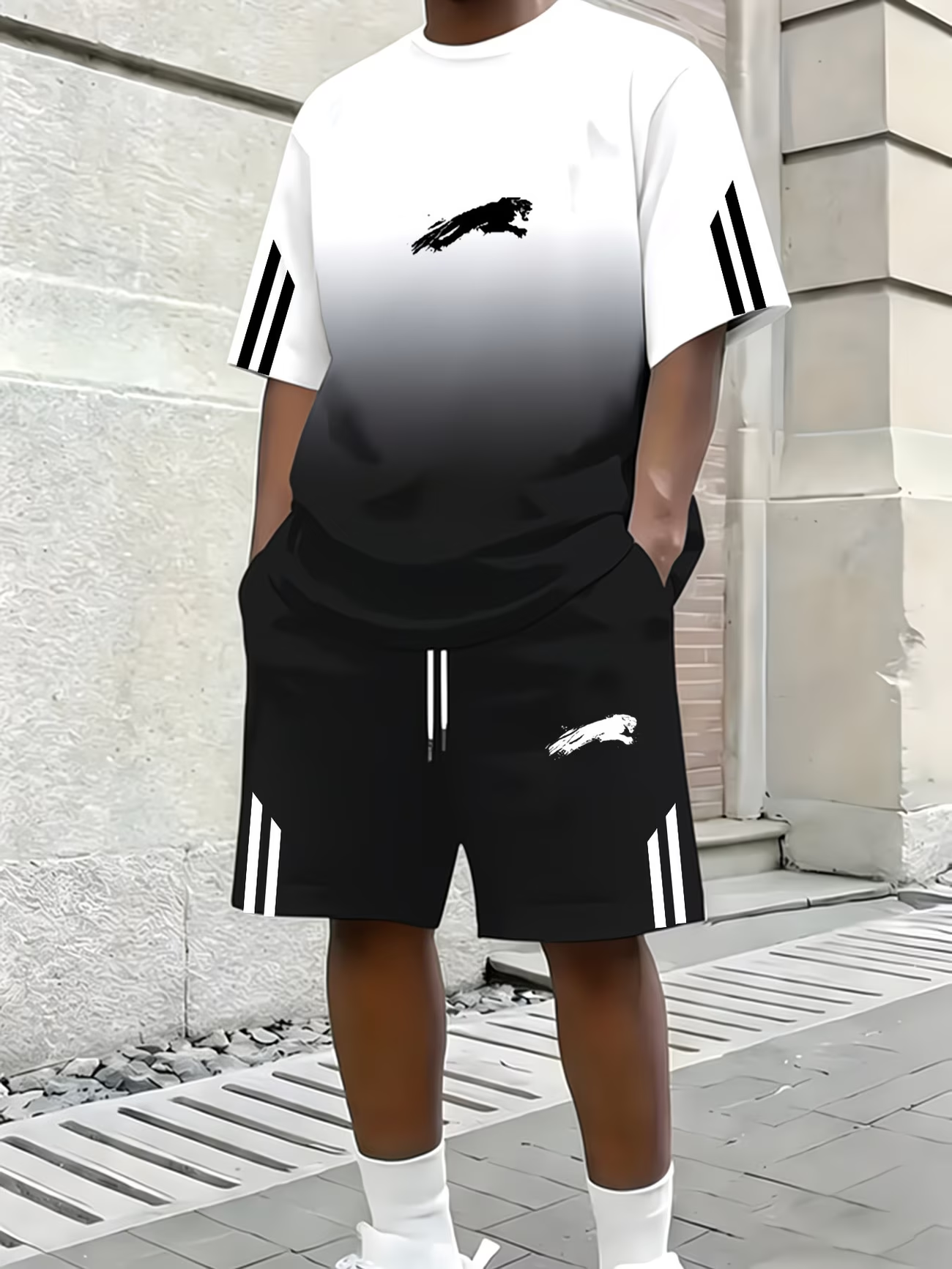 Herren Sommer Sport Set mit modernem Farbverlauf