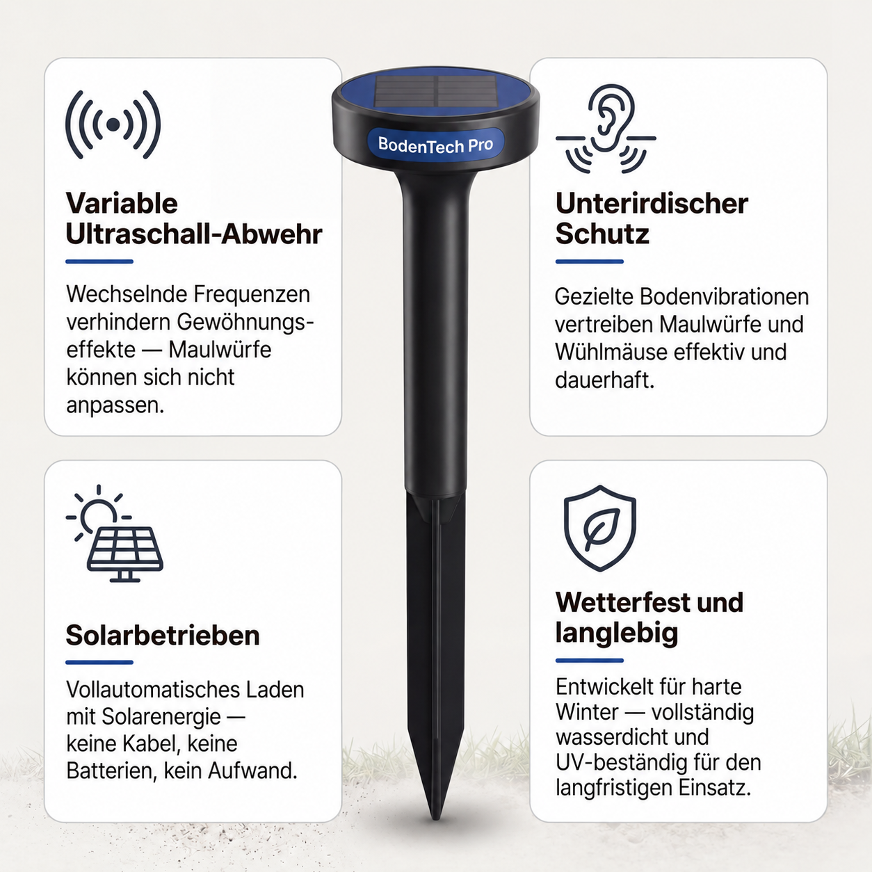 BodenTech Pro – Der solarbetriebene Gartenschutz