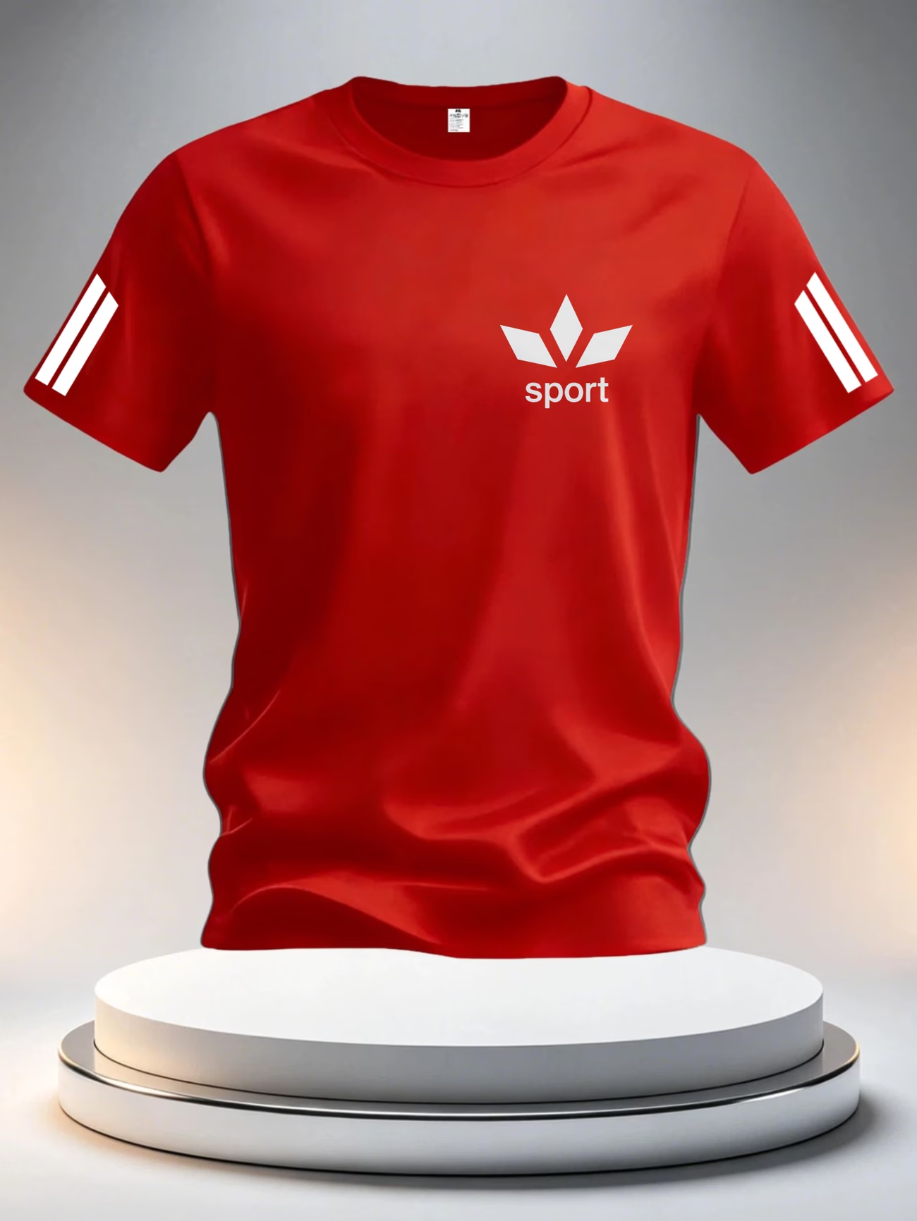 Herren Sport T-Shirt mit Streifen und Rundhals