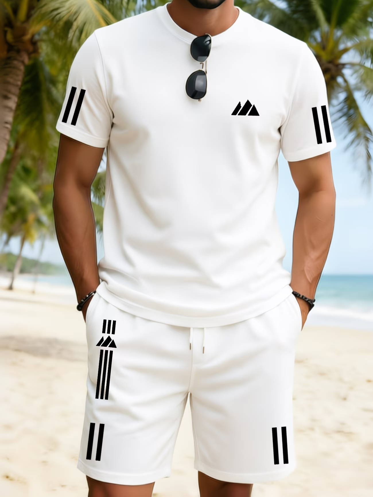 Herren Sommer Freizeitset aus T-Shirt und Shorts