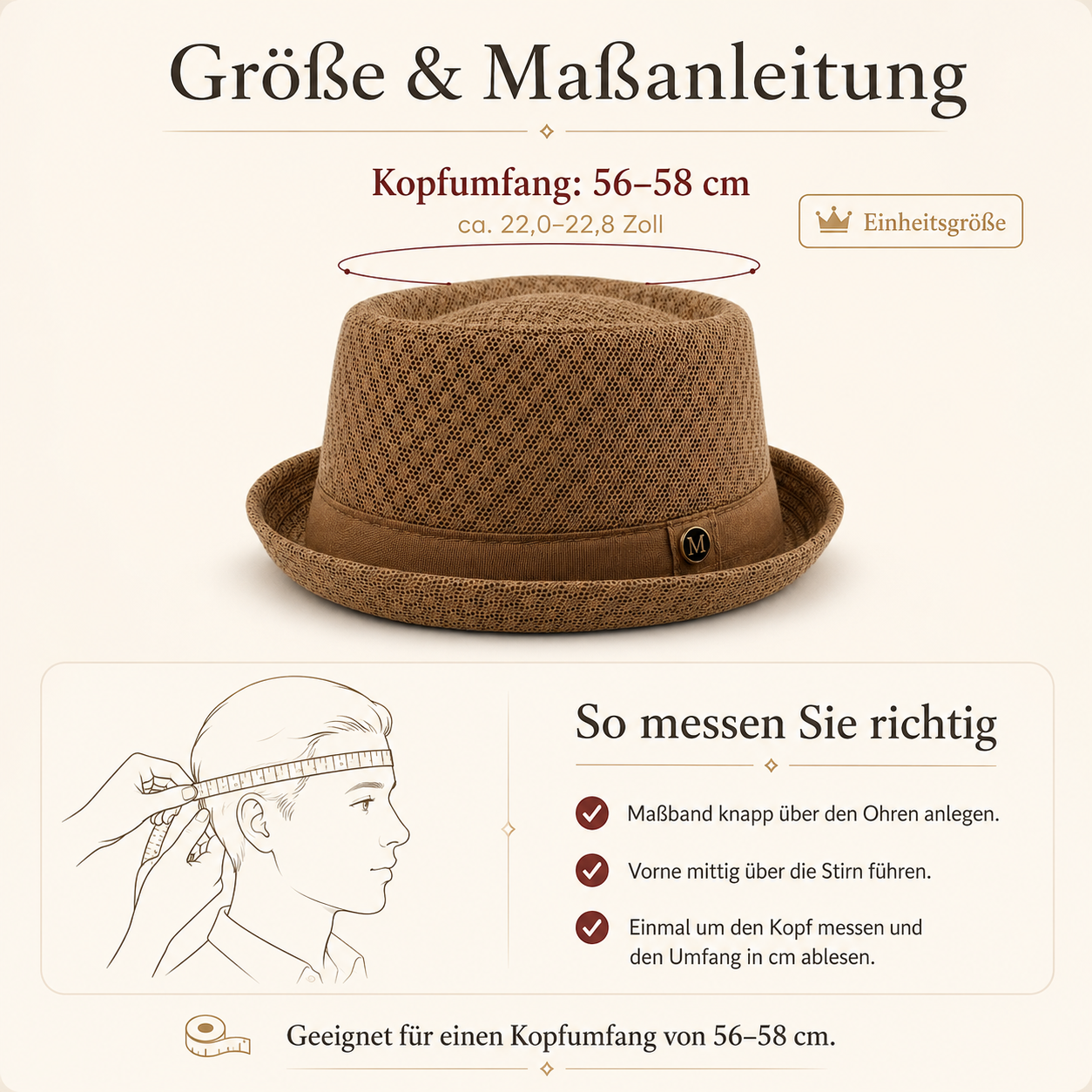 Atmungsaktiver Mesh Pork Pie Hut für Herren & Damen – British Jazz Style Sommerhut