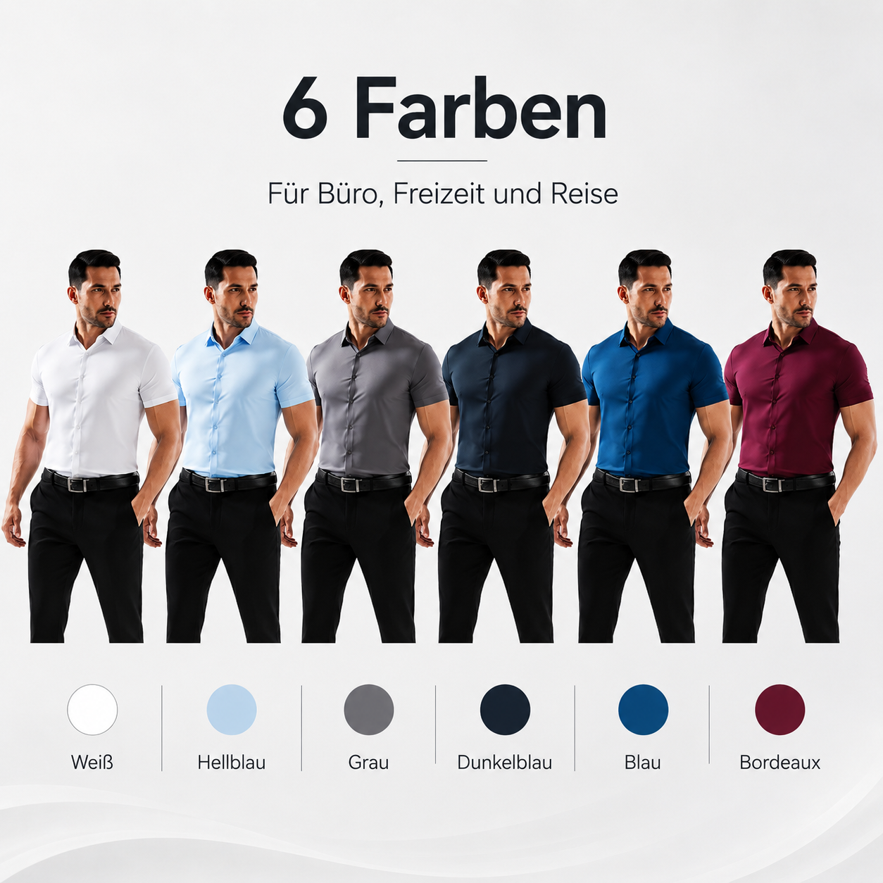 ⏰ Letzter Tag: 50% Rabatt! 🔥-Herren Kurzarm Stretch-Hemd Slim Fit Business Casual Shirt