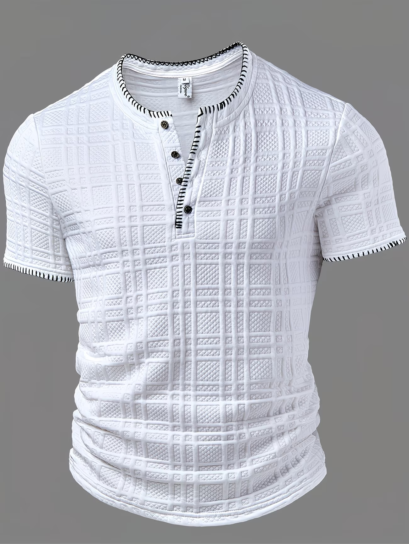 ⏰ Letzter Tag: 50% Rabatt! 🔥-Herren Kurzarm Henley Shirt mit Strukturmuster