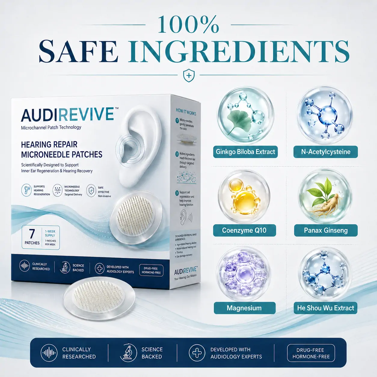 HEARING REPAIR MICRONEEDLE PATCHES ✅ Targets Hearing Loss, Tinnitus, Ear Infections, Balance Disorders, and Age-Related Ear Degeneration.