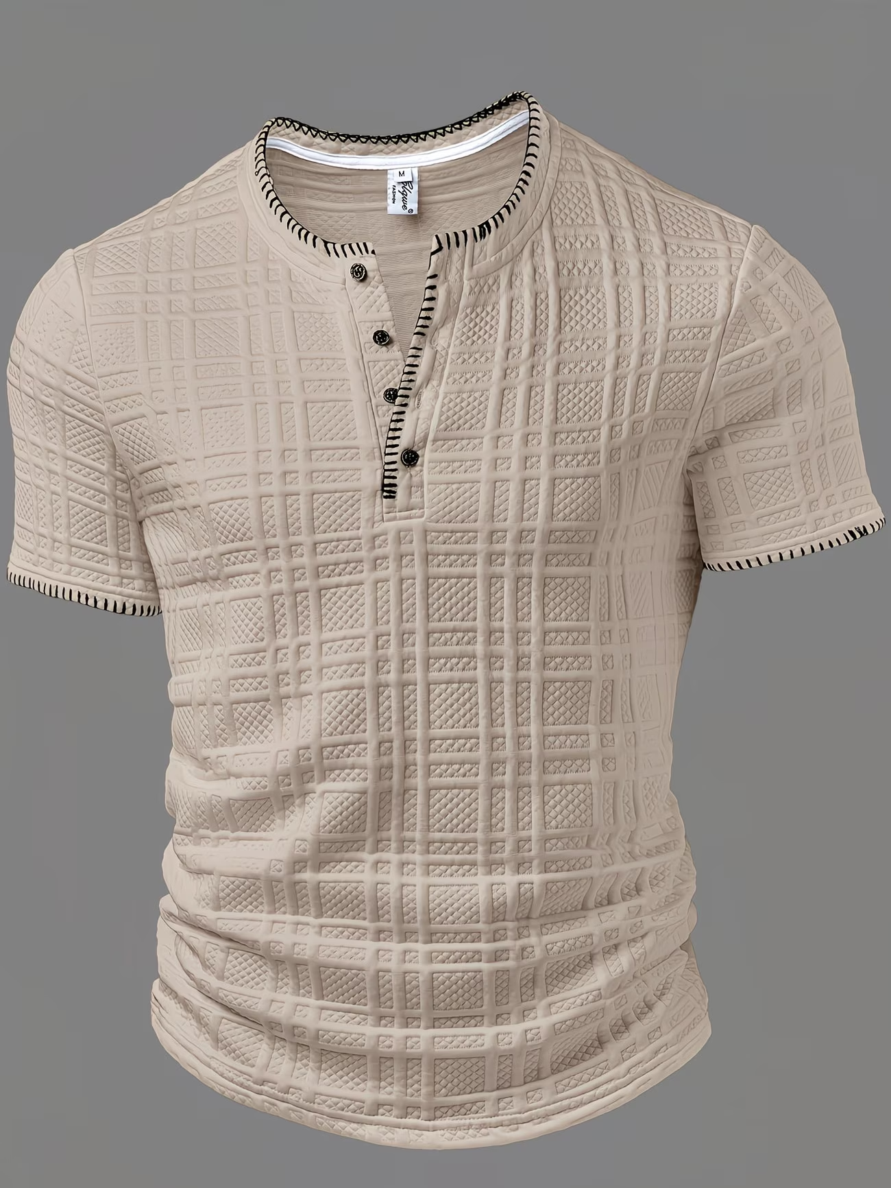 ⏰ Letzter Tag: 50% Rabatt! 🔥-Herren Kurzarm Henley Shirt mit Strukturmuster