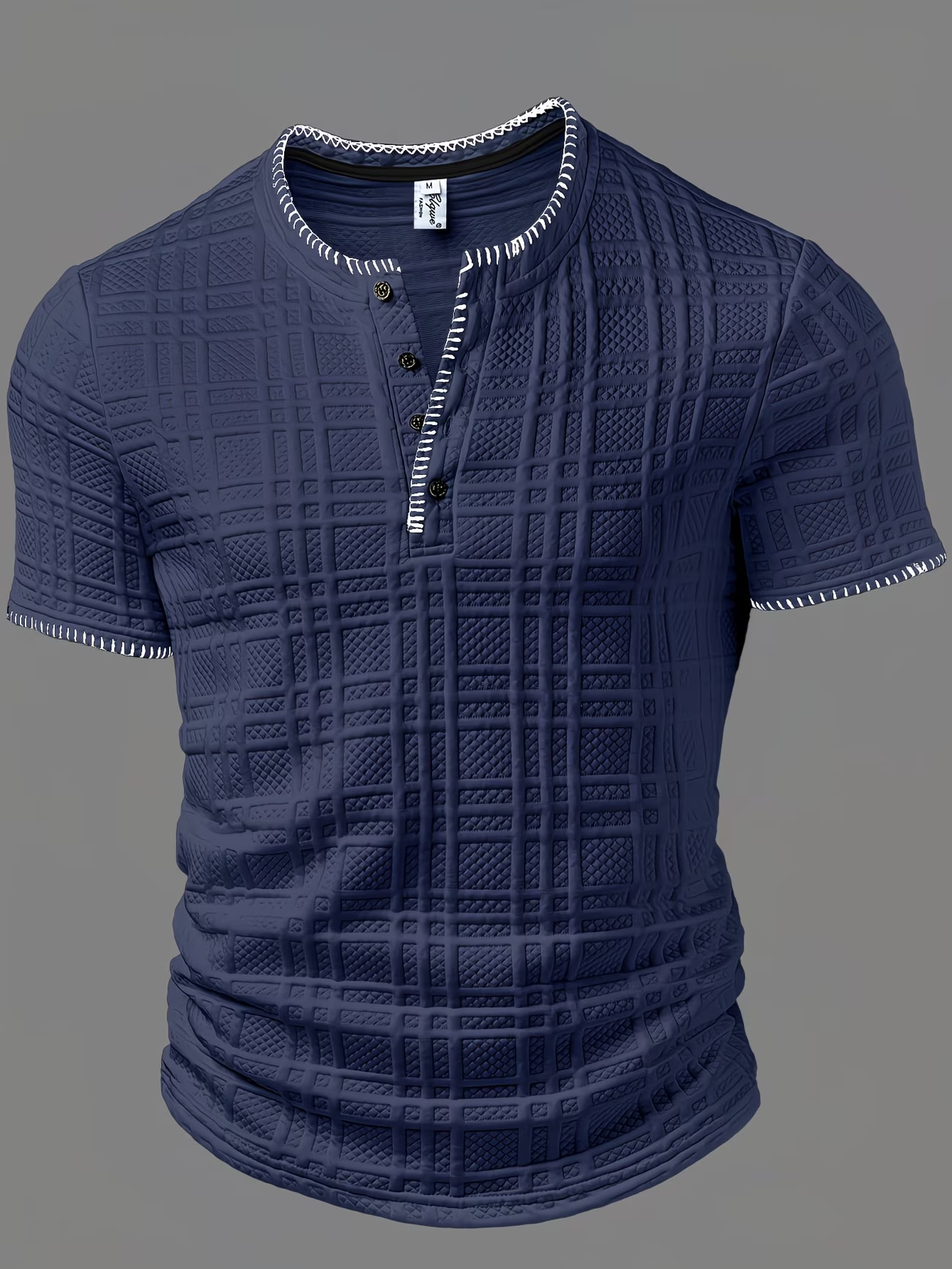 ⏰ Letzter Tag: 50% Rabatt! 🔥-Herren Kurzarm Henley Shirt mit Strukturmuster