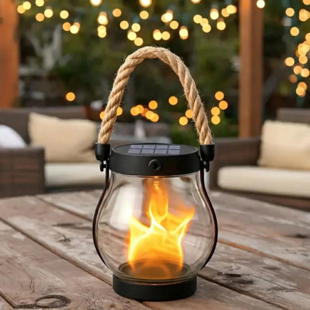 Arthurs handgefertigte Solarflammenlampe