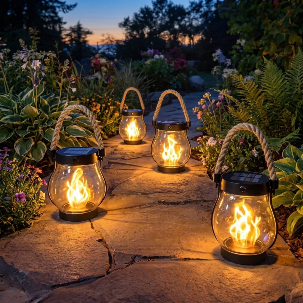 Arthurs handgefertigte Solarflammenlampe