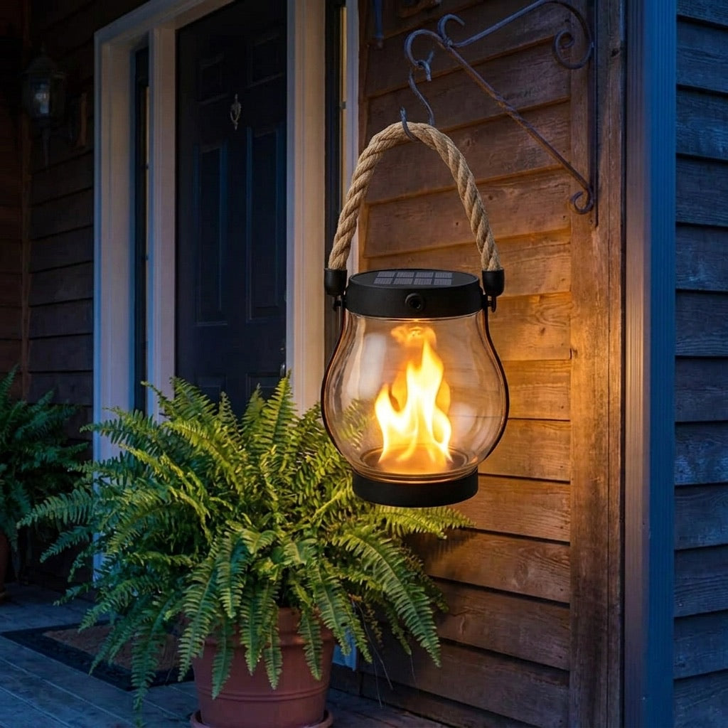 Arthurs handgefertigte Solarflammenlampe