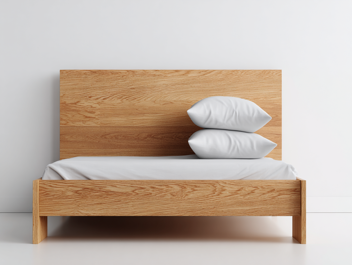 Letto matrimoniale - Legno - 204x184x98 cm - legno naturale - stile moderno minimalista-Jalaohouse