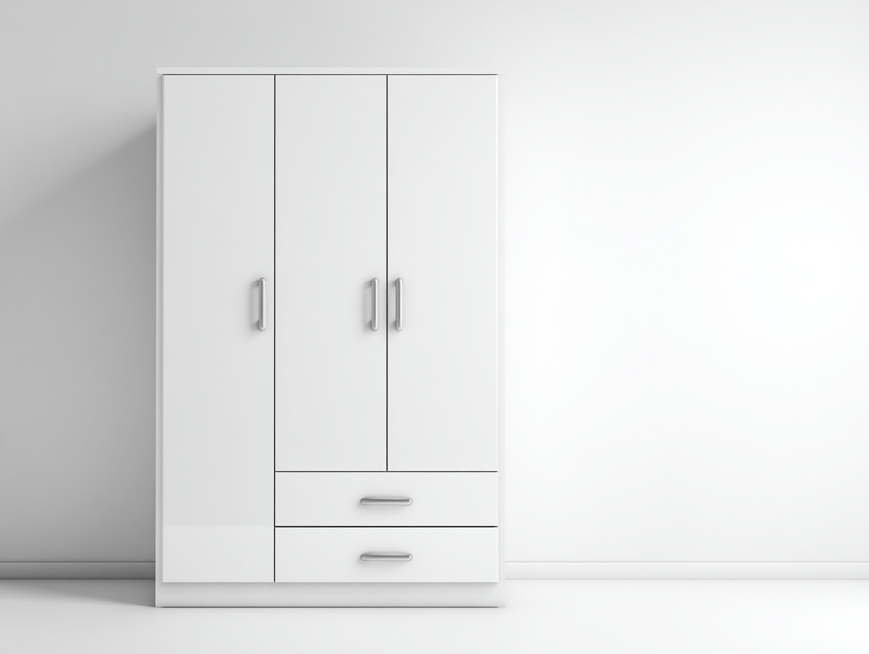 Armadio - Legno-Metallo - 158x57x200 cm - bianco - stile moderno minimalista-Jalaohouse