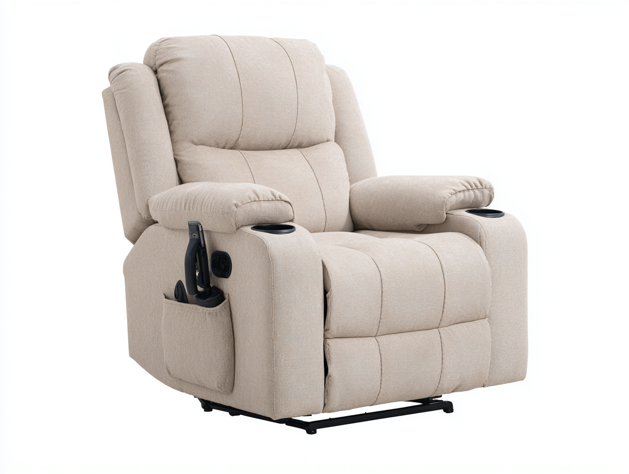 Poltrona reclinabile - Tessuto - 95x99x104 cm - Beige - Moderno-Jalaohouse