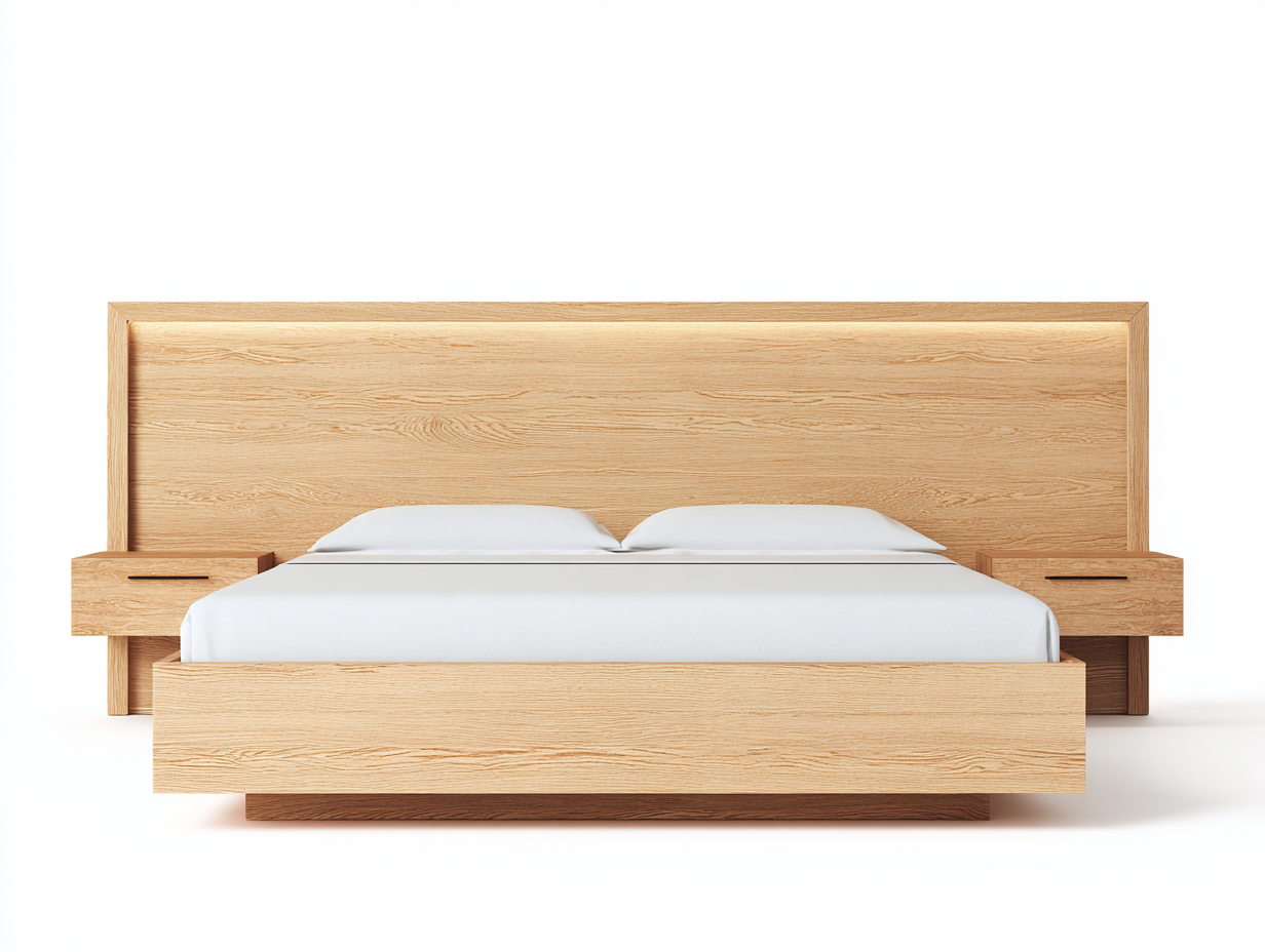 Letto matrimoniale - legno ingegnerizzato - 218x286x98 cm - marrone - moderno-Jalaohouse