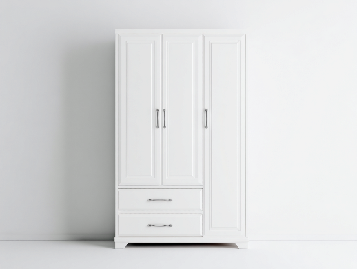Armadio - Legno - 142x55x195 cm - bianco - stile classico moderno-Jalaohouse