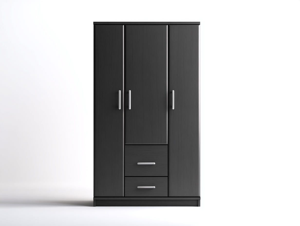 Armadio - Legno-Metallo - 152x59x202 cm - nero - stile moderno-Jalaohouse
