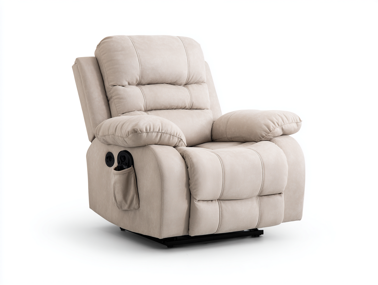 Poltrona reclinabile - Tessuto - 94x100x105 cm - Beige - Moderno-Jalaohouse