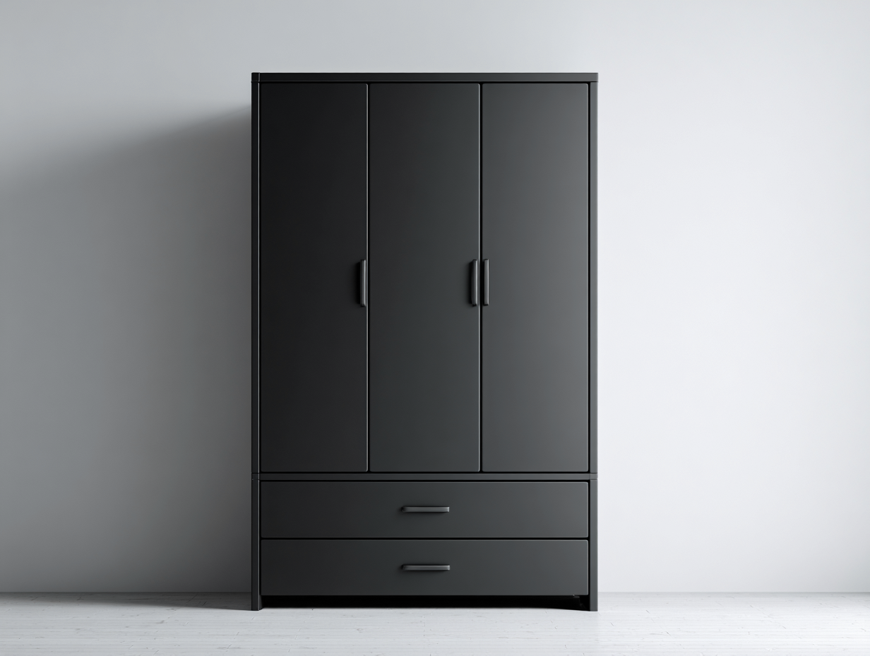 Armadio - Legno-Metallo - 162x60x205 cm - nero - stile moderno minimalista-Jalaohouse