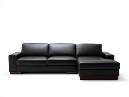 Canapé d'angle noir en similicuir 255x165x82 cm pour salon - lignes épurées design moderne-Urbanlinonest