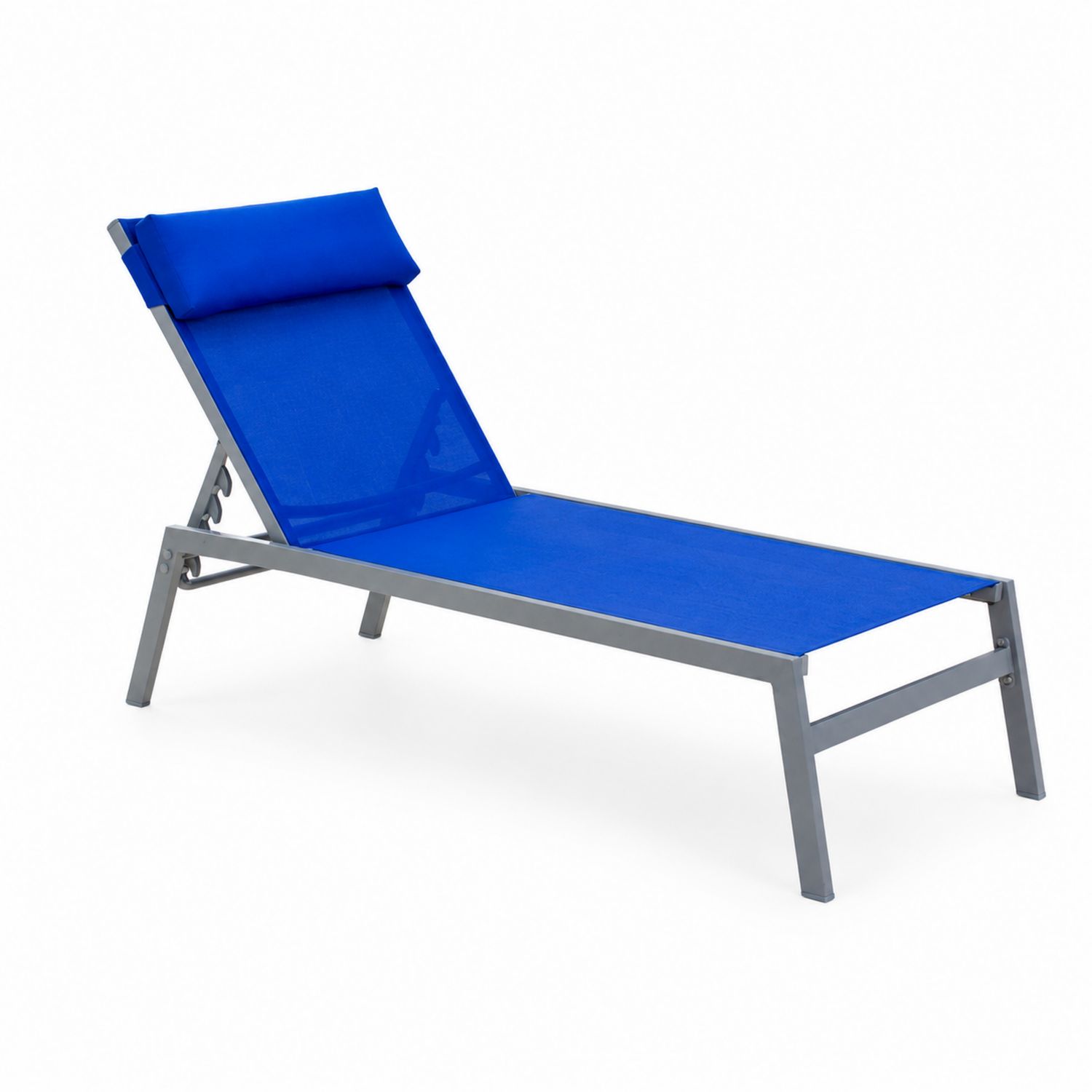 Outdoor Sonnenliege Aluminium Textilene Blau 200x65x35 cm-lorvern