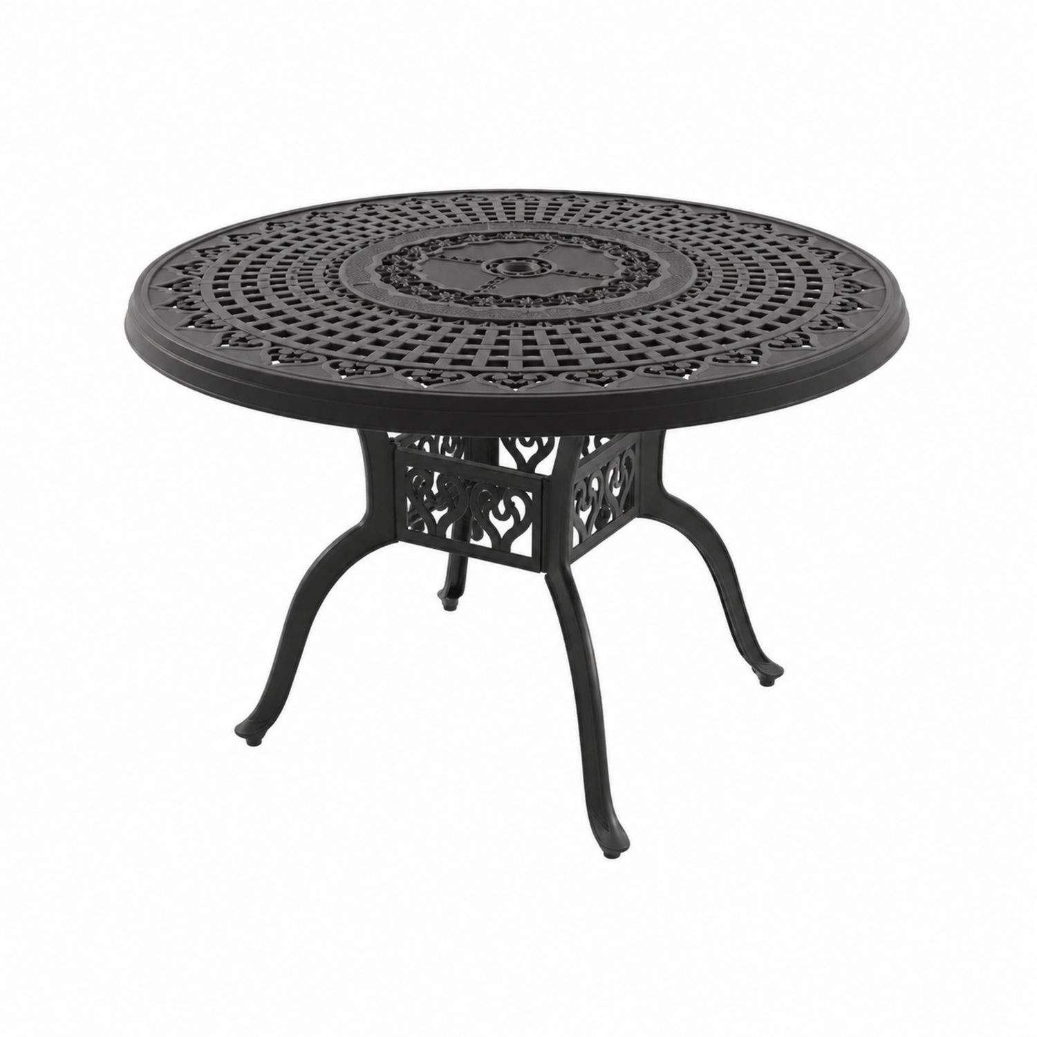 Runder Aluminium-Gartentisch Schwarz 120 cm-lorvern