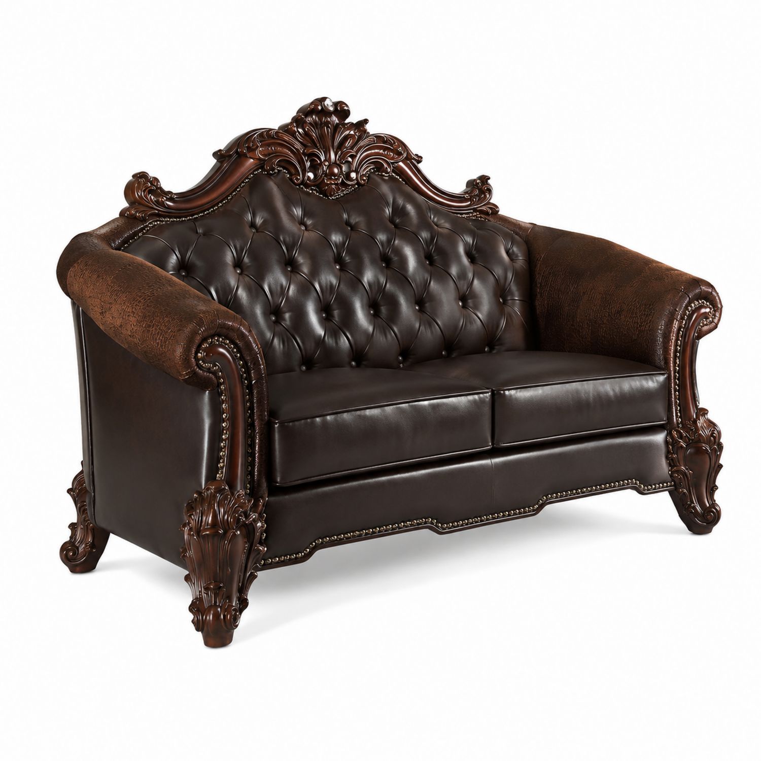 Ledersofa Zweisitzer Dunkelbraun-lorvern
