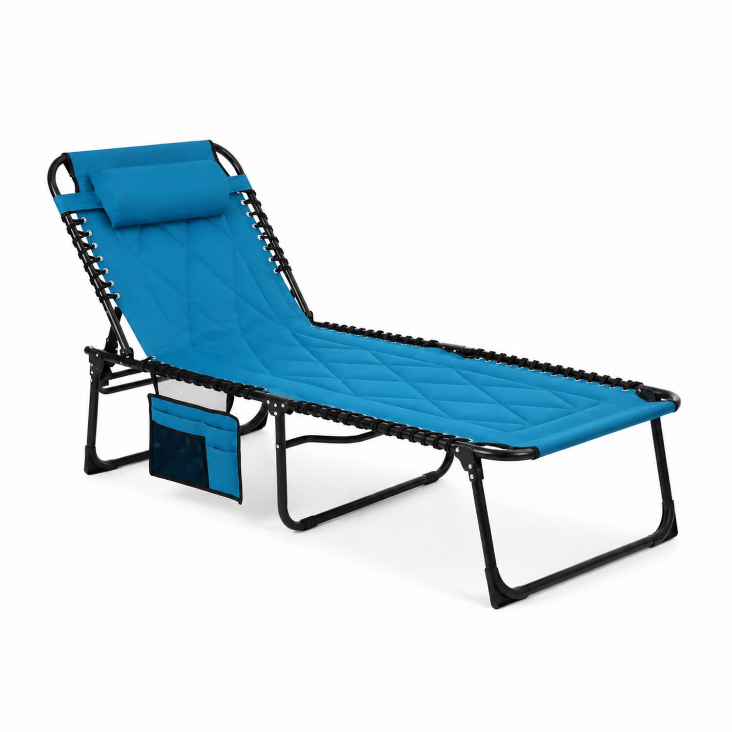 Klappbarer Outdoor-Liegestuhl Stahl Polyester Blau-lorvern