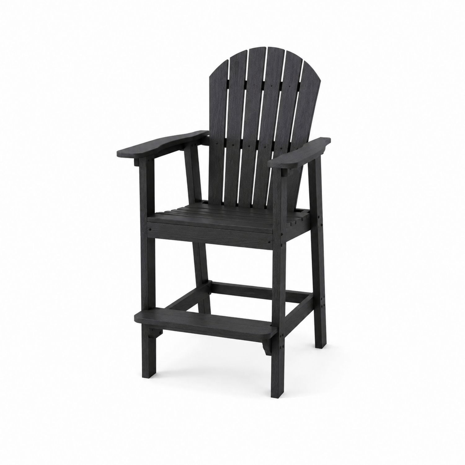 Barhocker aus Polywood Schwarz mit Armlehnen-lorvern
