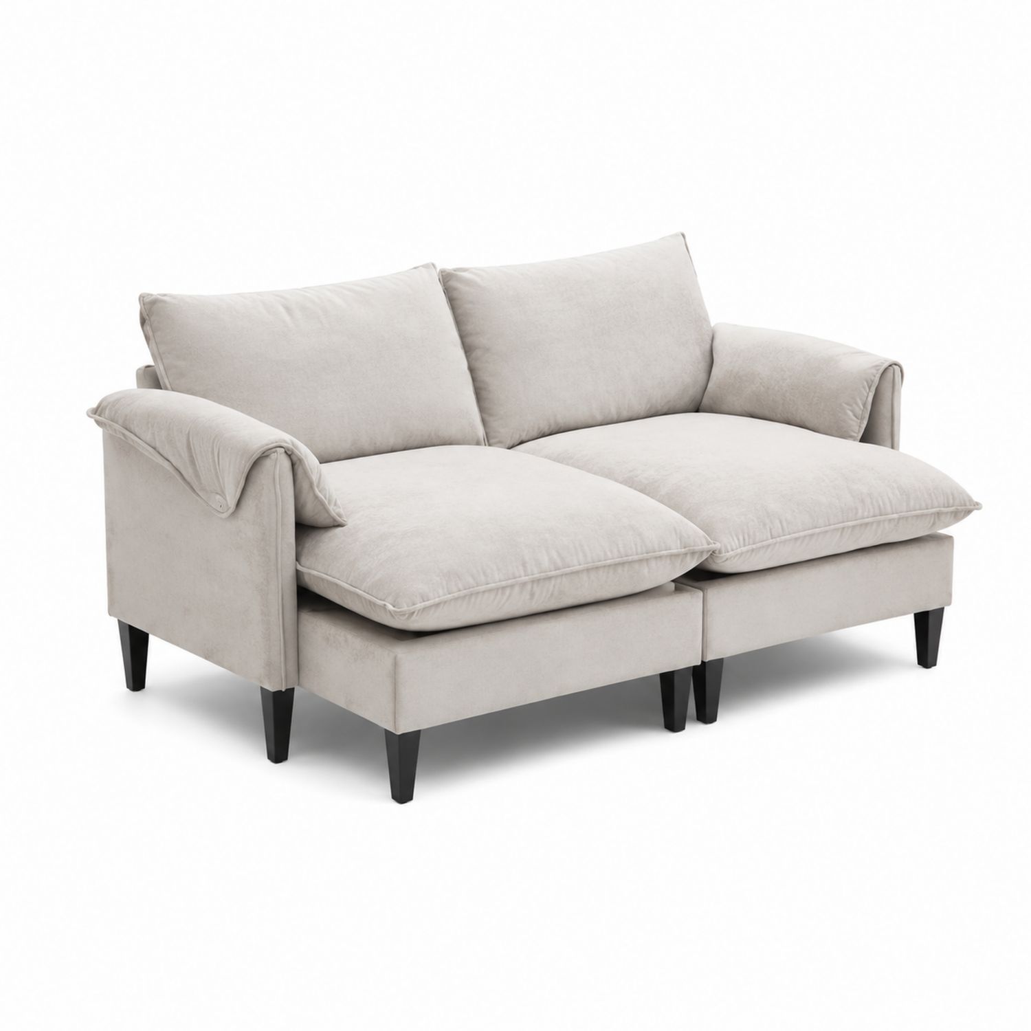 2-Sitzer Sofa aus Samt Beige 150 cm x 85 cm x 90 cm-lorvern