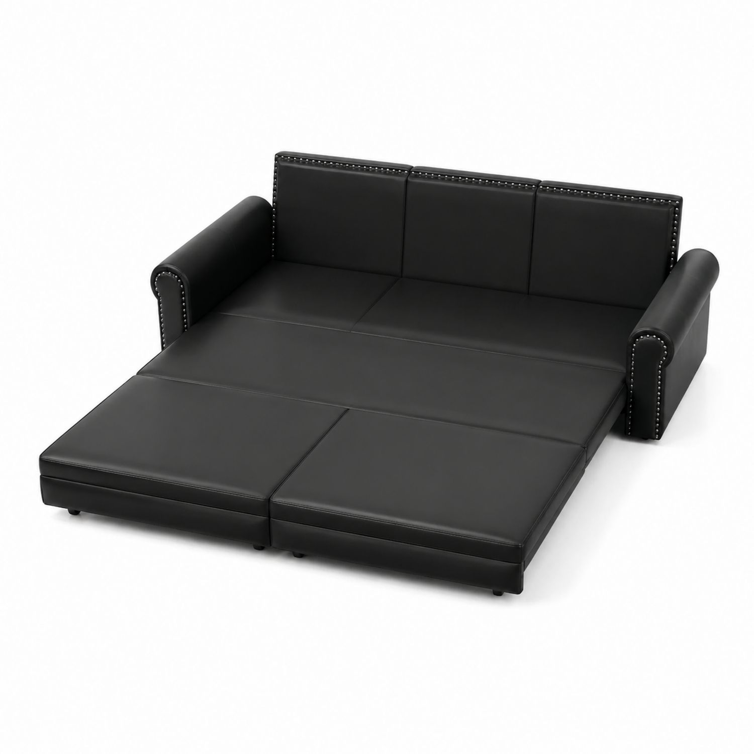 Schlafsofa Kunstleder Schwarz 200x140cm-lorvern