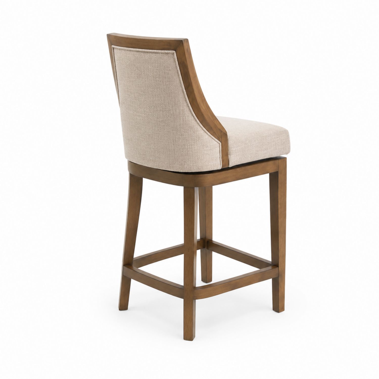 Barhocker Holzrahmen Polyestergewebe Beige-lorvern