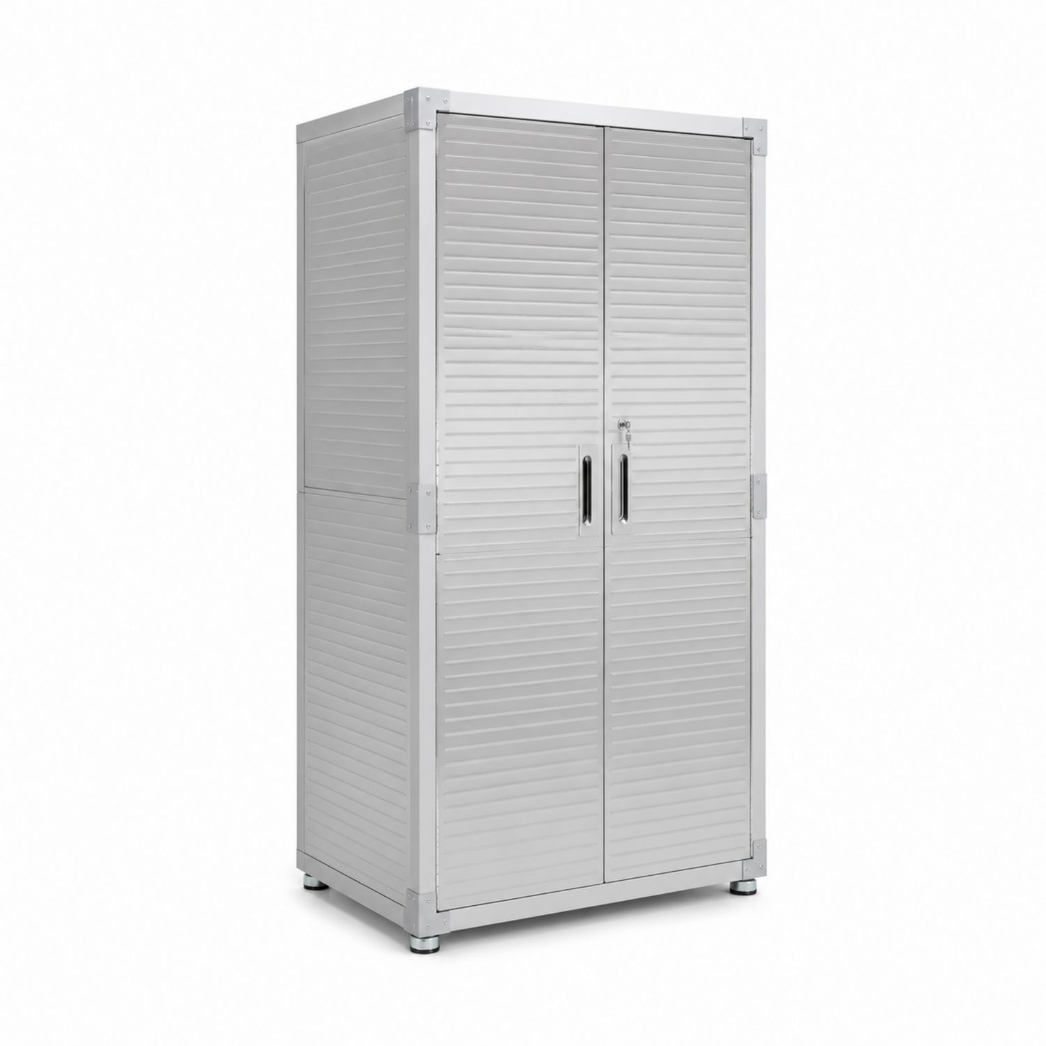 Stahlschrank mit Doppeltüren Silber 200cm x 100cm x 50cm-lorvern