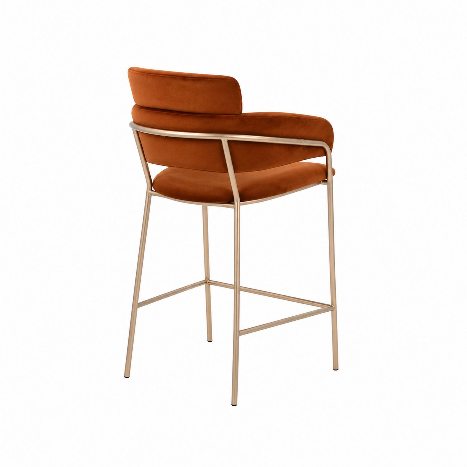 Barhocker Samtgewebe Orange Metall 45x45x100cm-lorvern