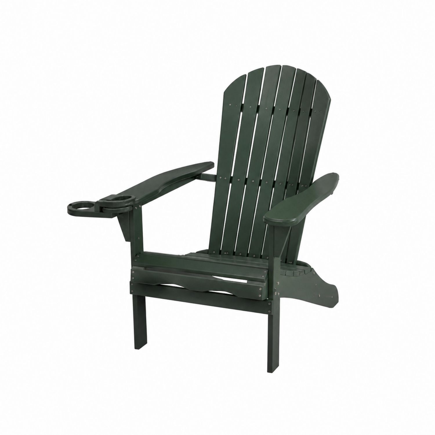 Adirondack Outdoor-Stuhl Holz Dunkelgrün mit Getränkehalter-lorvern