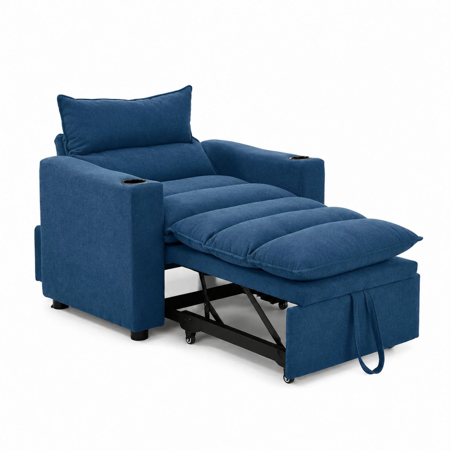 Schlafsofa aus Stoff mit Metallrahmen Blau-lorvern