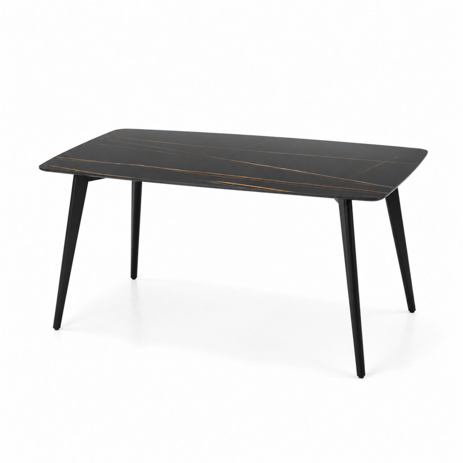 Esstisch Rechteckig 200x90 cm Keramik Stahl Schwarz-lorvern
