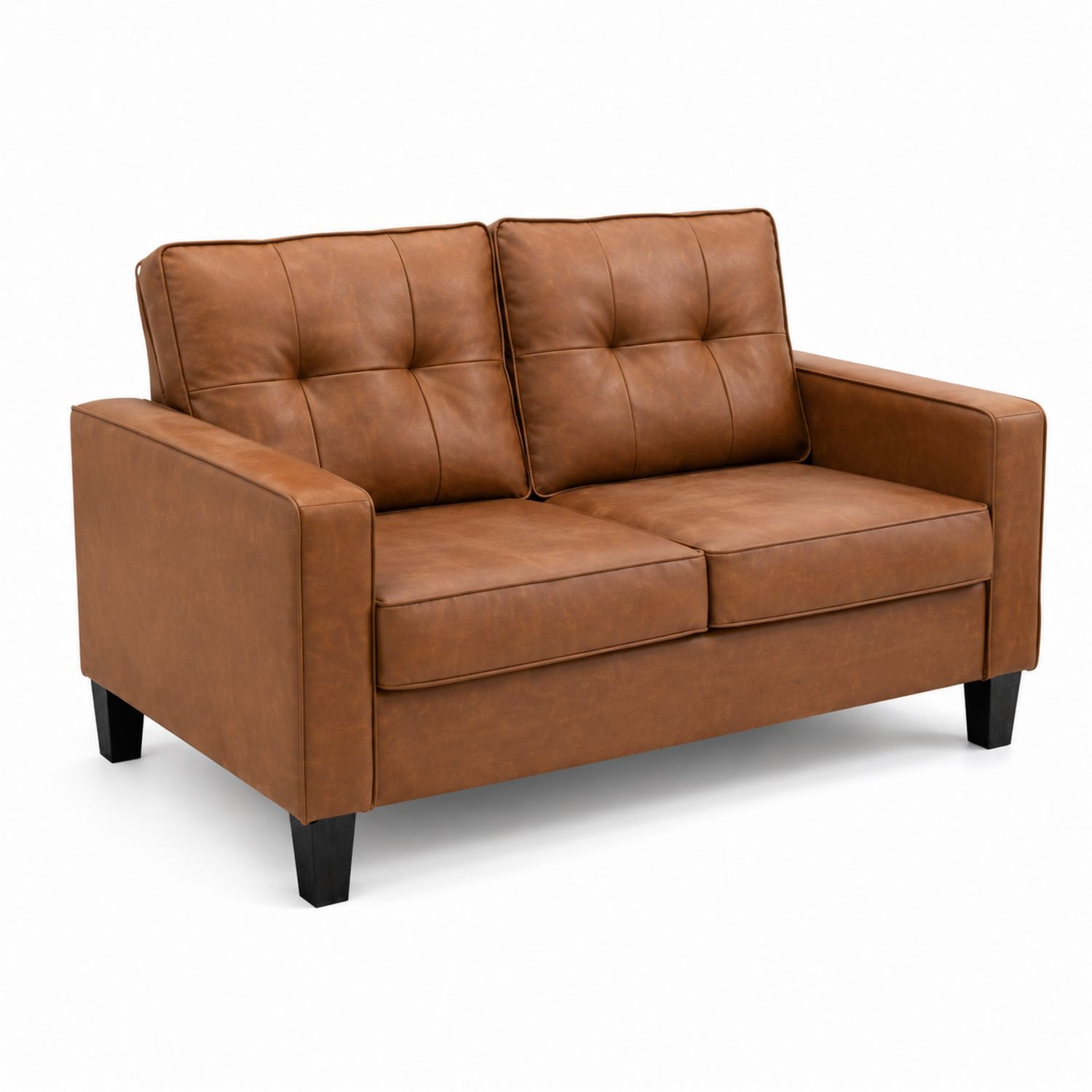 Zweisitzer Sofa Lederimitat Braun-lorvern