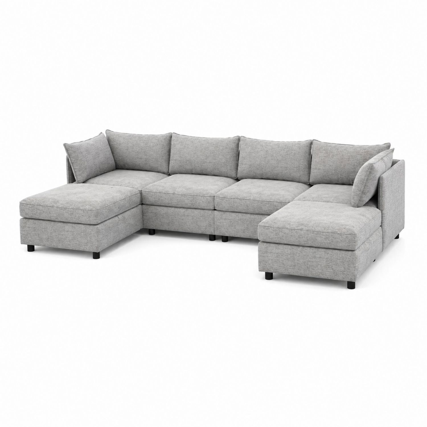 Ecksofa L-Form Grau Polyester 275x210 cm-lorvern