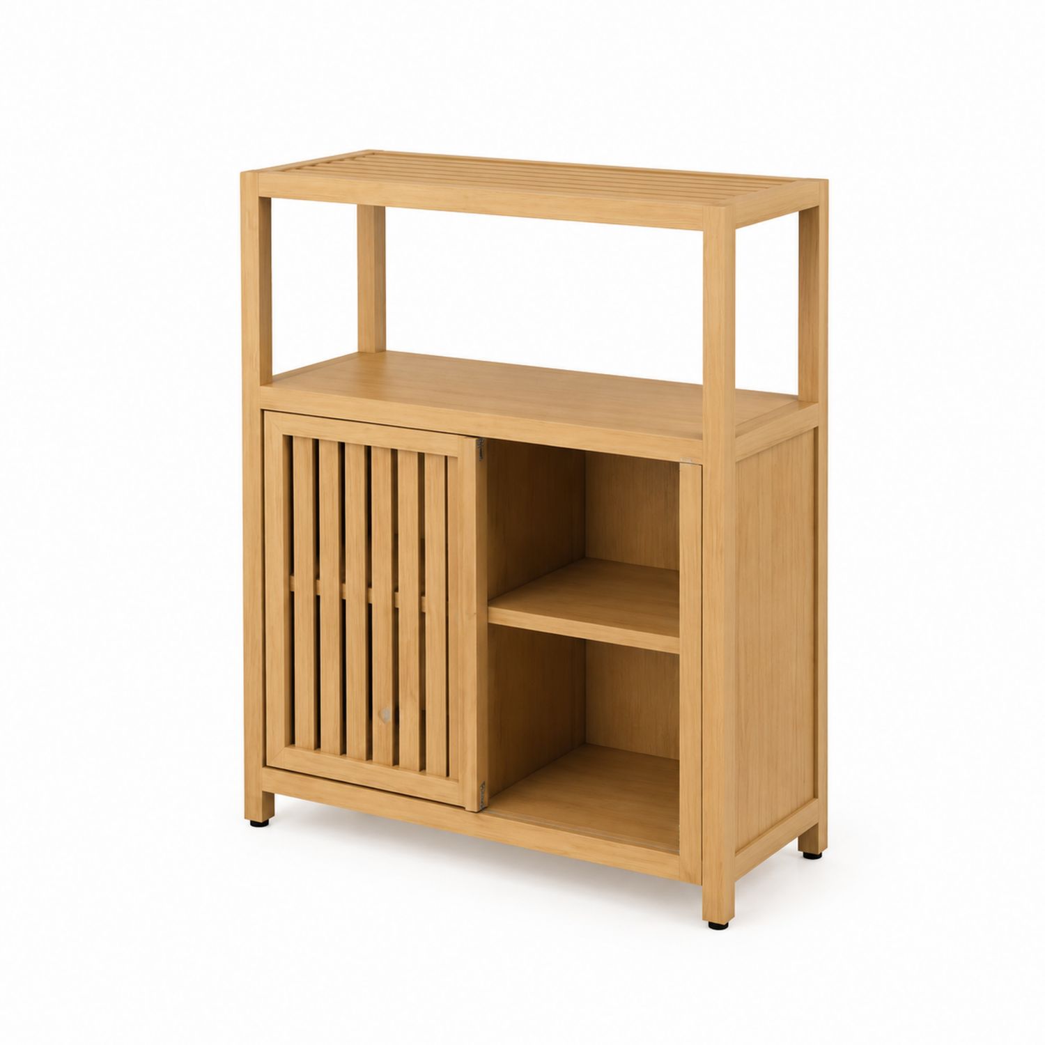 Bambusregal mit Tür 90x80x30cm Natur-lorvern