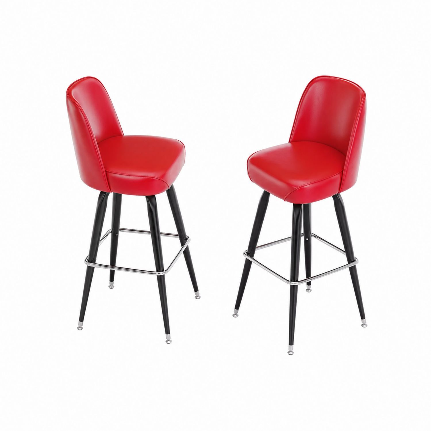 Barhocker Set aus Kunstleder mit Metallgestell Rot-lorvern