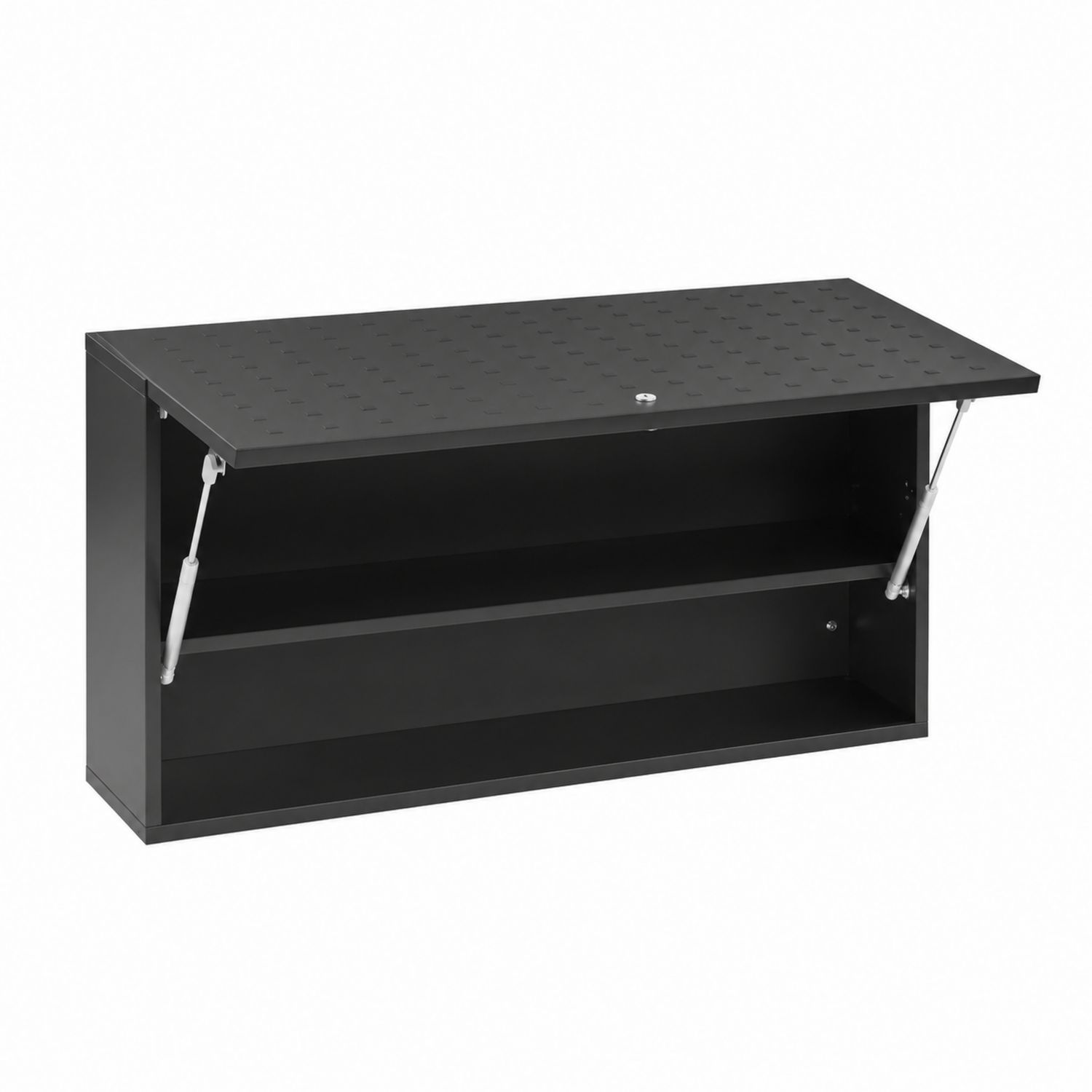 Stahlregal mit Klappdeckel Schwarz 80 cm x 40 cm x 35 cm-lorvern