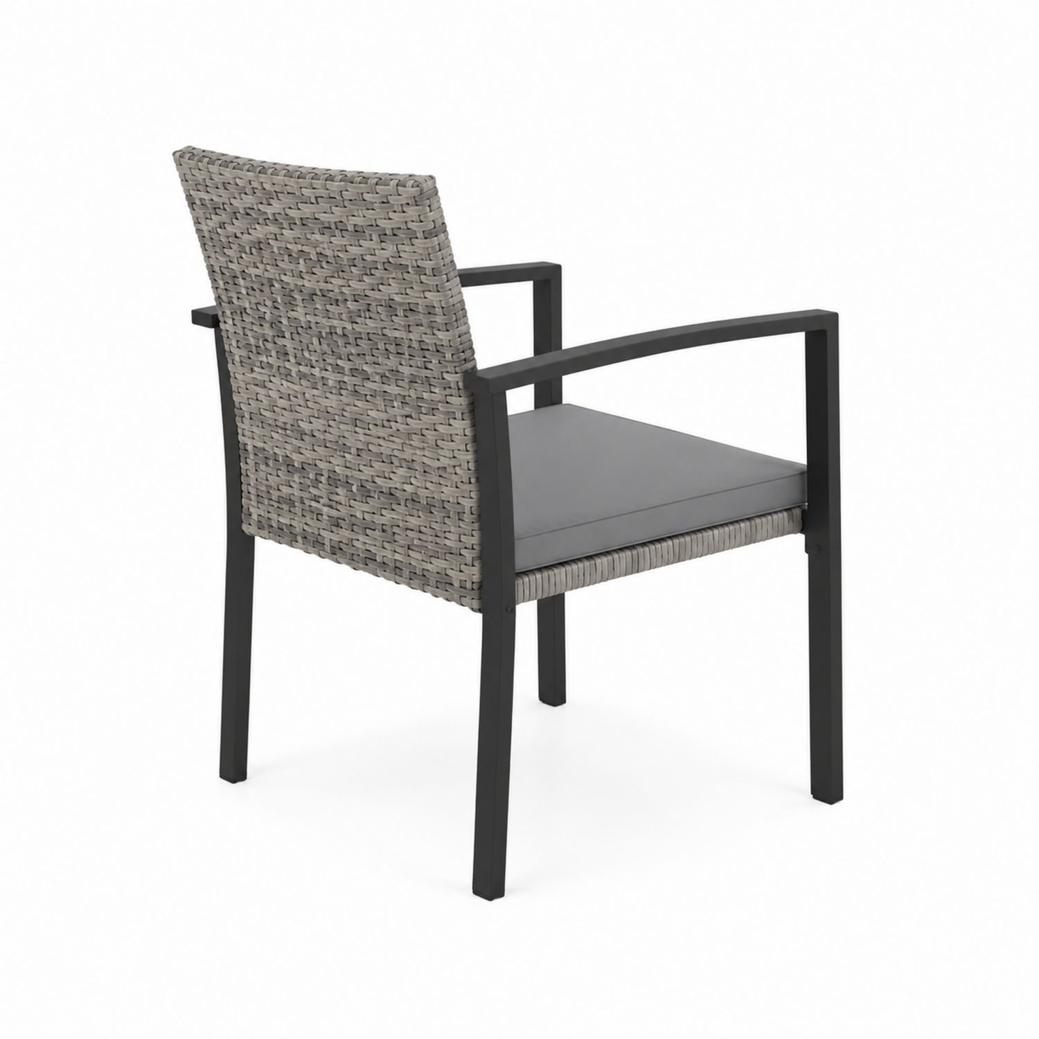 Stuhl Aluminium Polyrattan Grau 56x61x88 cm-lorvern
