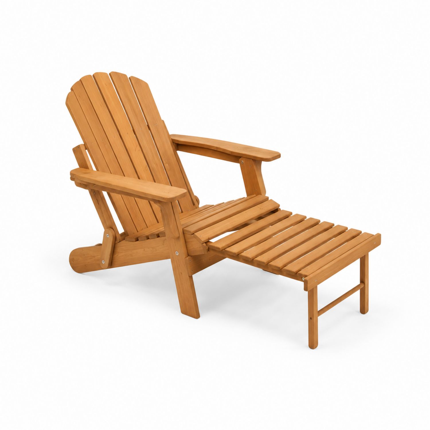 Klappbarer Outdoor Holzstuhl mit Fußstütze aus Akazienholz, Braun-lorvern